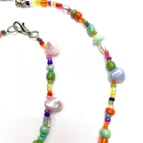 Genuine Pearl Beaded Necklace & Bracelet Set Multicolor 14”L, 7”L - Picture 6 of 8